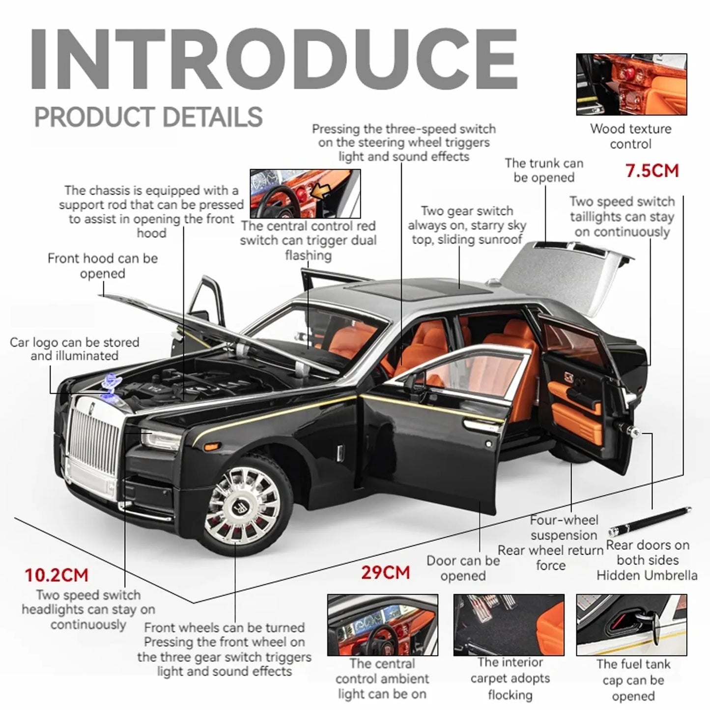 Rolls Royce Phantom Diecast Model 1:18