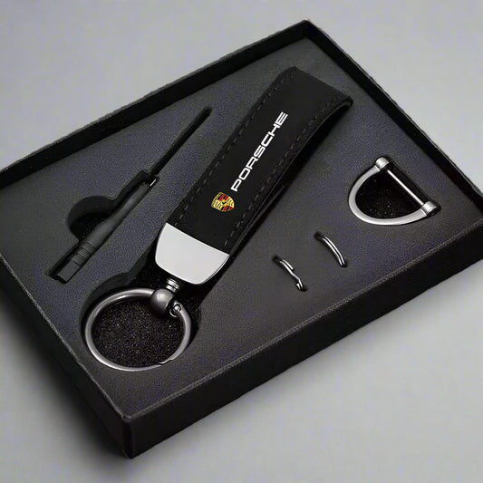 Porsche Suede Leather Keychain