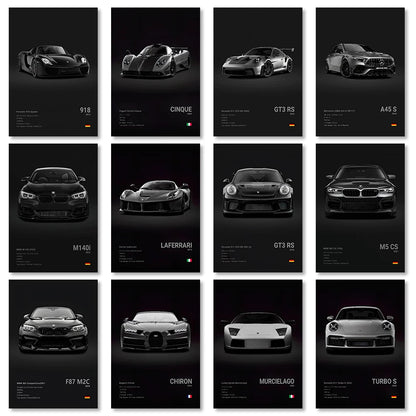 Decorative Car Display Poster Black 21x30cm