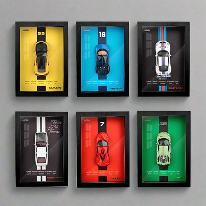 Framed 3D Alloy Supercar Models 32cm